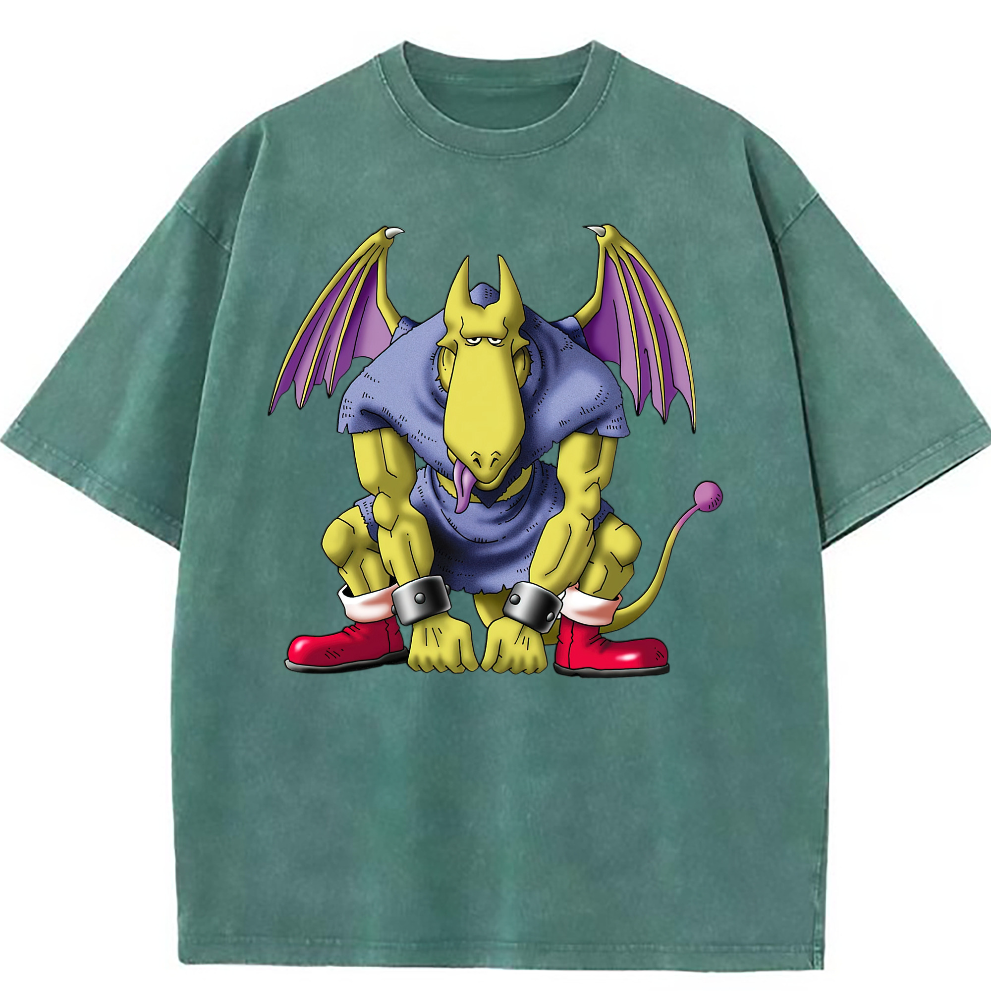 （画像用） ドラゴンクエスト Doragon Kuesuto Dragon Quest 綿100% ヴィンテージ風 半袖Tシャツ（フロントプリント）